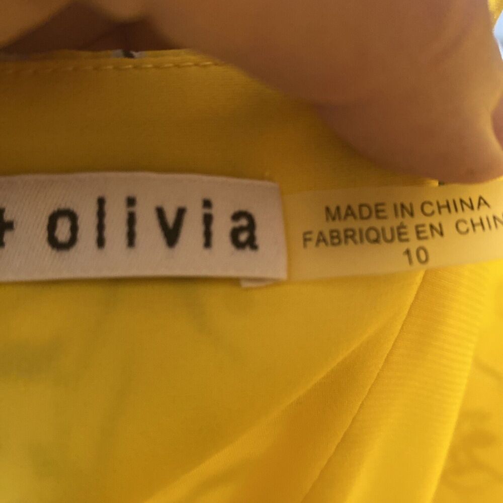 ALICE + OLIVIA Glinda Floral Silk-Cotton A-Line Swinging Sunbeam Yellow Dress 10 - Picture 7 of 7